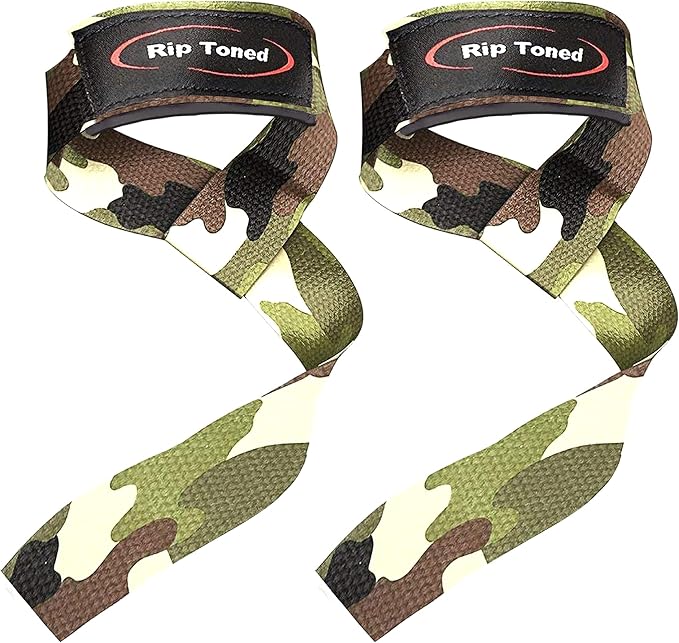 Rip Toned Lasso Lifting Straps for Weightlifting, 23¼" Padded | 1 Pair, cotton, non-latex neoprene. No break-in. Quick release. Deadlifts, rows, shrugs, pull-ups. Machine washable.