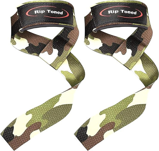 Rip Toned Lasso Lifting Straps for Weightlifting, 23¼" Padded | 1 Pair, cotton, non-latex neoprene. No break-in. Quick release. Deadlifts, rows, shrugs, pull-ups. Machine washable.