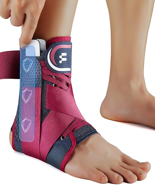 Ankle Brace for Women Men with Removable Side Splints Figure 8 Strap | Quick Lace-Up Adjustment, Sprain Recovery Support, Achilles Tendon Relief, Sports Stability for Basketball & Running