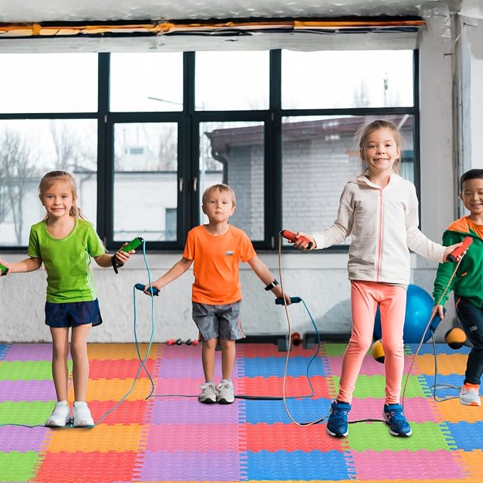 Ecally 100 Pcs 12 x 12 Gym Mat Foam Floor Mats for Home Gym Covers 96 Sq Ft Puzzle Exercise Square Interlocking Carpet Tiles with Border for Workouts Equipment Yoga Pilates (Multicolor)