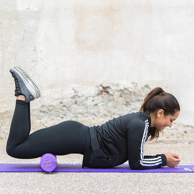 OPTP PRO-ROLLER Standard Density Foam Roller – Round, Purple, 36" x 4" | Durable roller for back massage, deep tissue foam roller exercises, stretching, fitness, yoga & Pilates, purple, 36" x 4"