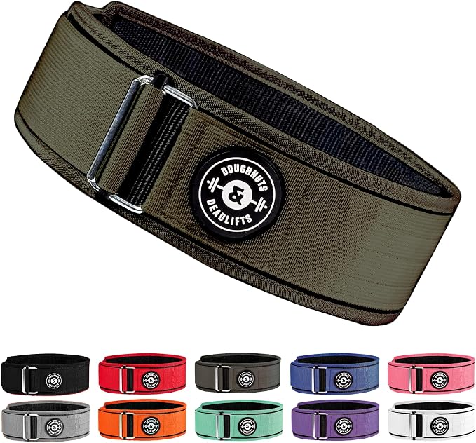 Weight Lifting Belt for Squats, Weightlifting Belt for Deadlifts - 4in Back Support for Bodybuilding | Powerlifting, Locking Metal Buckle, Weight Lifting Belts for Men - Quick Locking