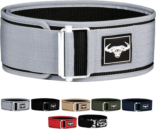 IBRO Quick Locking Premium Weight Lifting Belt - Back Support for Powerlifting, Cross Training & Gym Bodybuilding - 4 Inch Nylon Men and Women with Metal Buckle for Core Stability