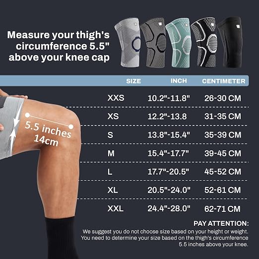 GOOGAH Knee Brace for Women Men - Knee Compression Sleeve for Knee Pain Relief, Arthritis, Meniscus Tear, ACL & MCL Support (2 Pack)