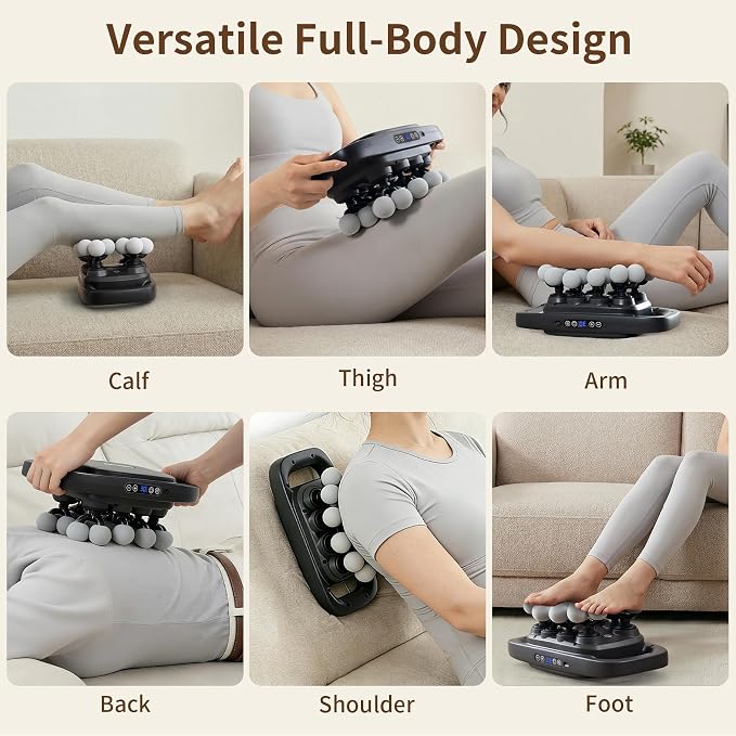 20 Head Massage Gun Deep Tissue, Percussion Muscle Massager for Back Pain | 3 Modes, 30 Intensities, 12mm Stroke, Quiet Brushless Motor, USB-C, Wide Coverage for Back/Neck/Shoulders/Legs