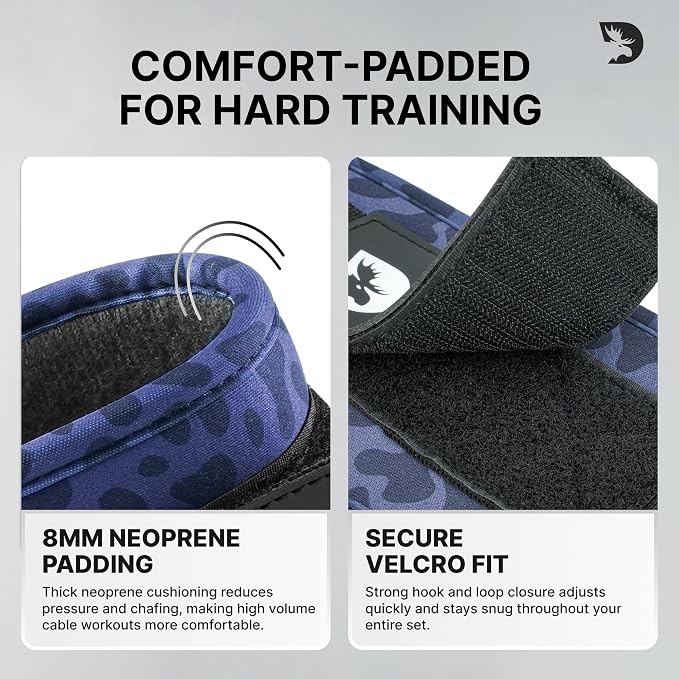 DMoose Ankle Strap for Cable Machine - One Size Fit with Premium Padding, Workout Kickback Ankle Cuffs, Ankle Bands for Working Out, Booty Workouts, Leg Extension, Hip Abductors & Lower Body Exercises
