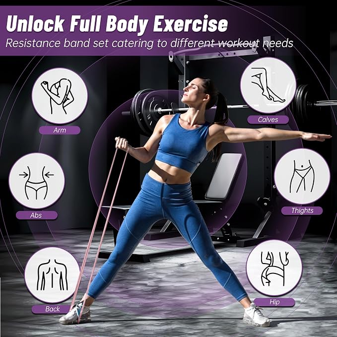 Resistance Bands for Working Out, 4-Level Pull Up Assistance Bands, Exercise Bands for Women & Men, Stretch Workout Bands for Full-Body Training, Fitness, Physical Therapy, Pull Up Bands at Home, Gym