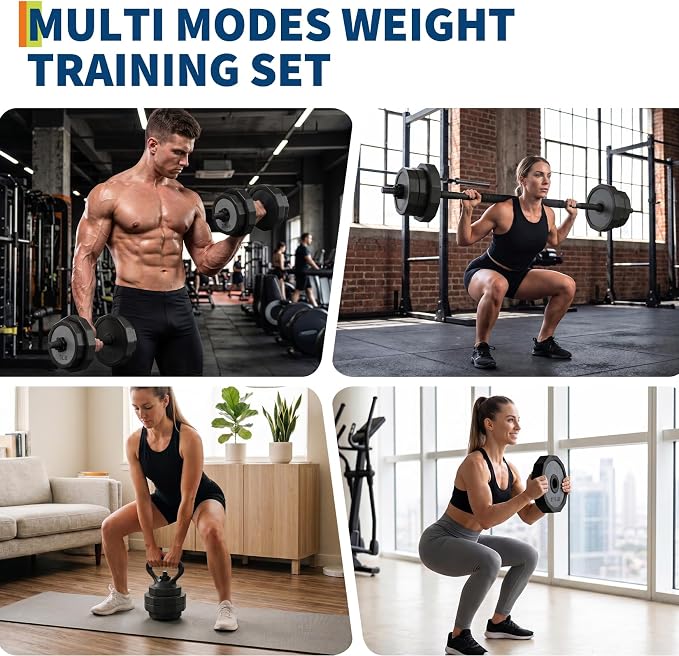 Garvee Adjustable Dumbbells Set 45/65/85 Lbs, 3 In 1 Weight Dumbbell Set | Adjustable Free Weights Set Used As Kettlebells, Barbells, Dumbbells with Barbell Connector & Kettlebell for Home Gym