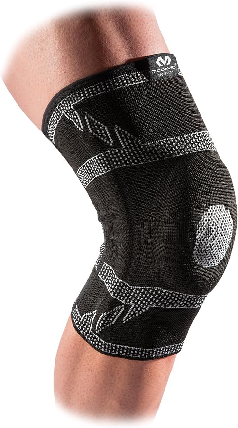 McDavid Elite Knee Sleeve with Gel Pad and Stays. Compression Knee Patella Support for Knee Pain Relief. Engineered Elastic. For Men and Women. Left or Right Leg. Black or Grey.