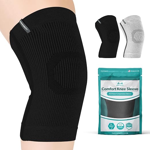BraceAbility Plus Size Knee Brace for Women and Men – Compression Sleeve for Knee Pain Relief, Arthritis, Swelling, Osteoarthritis, Meniscus Tear, Joint Support Knee Stabilizer (3XL/4XL Black)