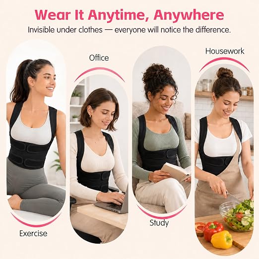 Posture Corrector for Women & Men, Adjustable Full Back Brace Support | Breathable Shoulder Straightener, Spine Support for Upper & Lower Back, Scoliosis & Hunchback Correction, Back Pain Relief