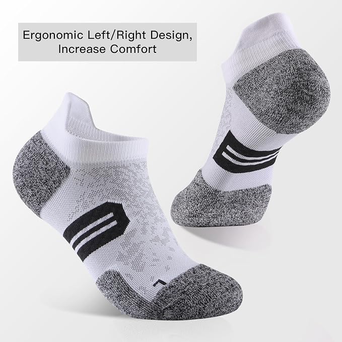 BUDERMMY Womens Ankle Compression Socks with Arch Support Athletic Low cut Running Socks for Women Workout Cushion 5 Pairs