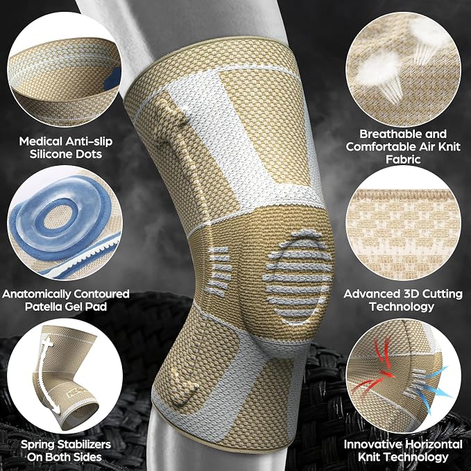 NEENCA Professional Knee Brace, Medical Knee Support for Women & Men Relief | Upgraded Version, Patented Patella Gel Pad & Side Stabilizers, For Knee Pain, Swelling, ACL,PCL, Circulation, Sports, Workout