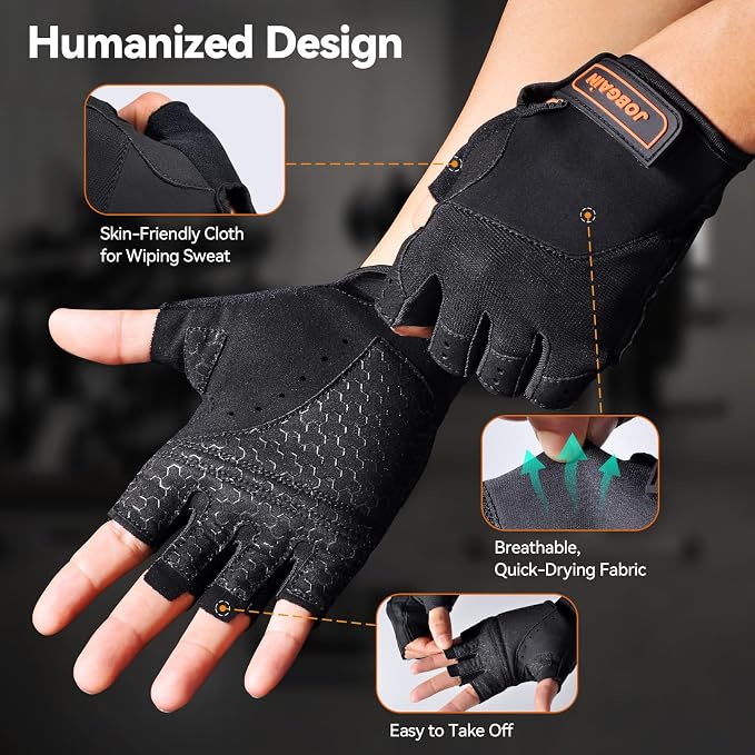 Workout Gloves for Women and Men | Breathable Weight Lifting Gloves, Grip & Shock Absorption, Full Palm Protection, Gym Exercise, Fitness, Training & Cycling