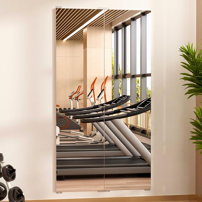 brisafe Gym Mirror, 67"x24" 2-Pack Shatterproof Nano Wall Mirror | Shatterproof Nano Safety Mirror, Lightweight, Reduces ER bills，True Reflection, for Gym & Dance