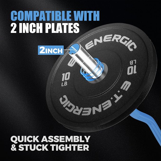 47” Solid Steel Olympic Curl Bars, 500LB | EZ and Super EZ curl bars with knurled grips, rotating sleeves, solid steel build, and 2-inch Olympic plate compatibility