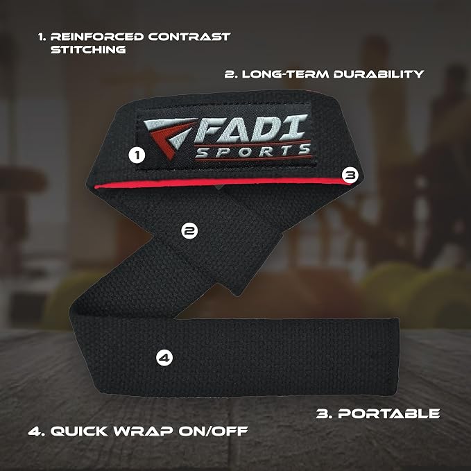 Lifting Wrist Straps for Weightlifting, Bodybuilding, Powerlifting & Deadlifts – 24 Inch Cotton Straps with Padded Neoprene for Strength Training & Grip Support