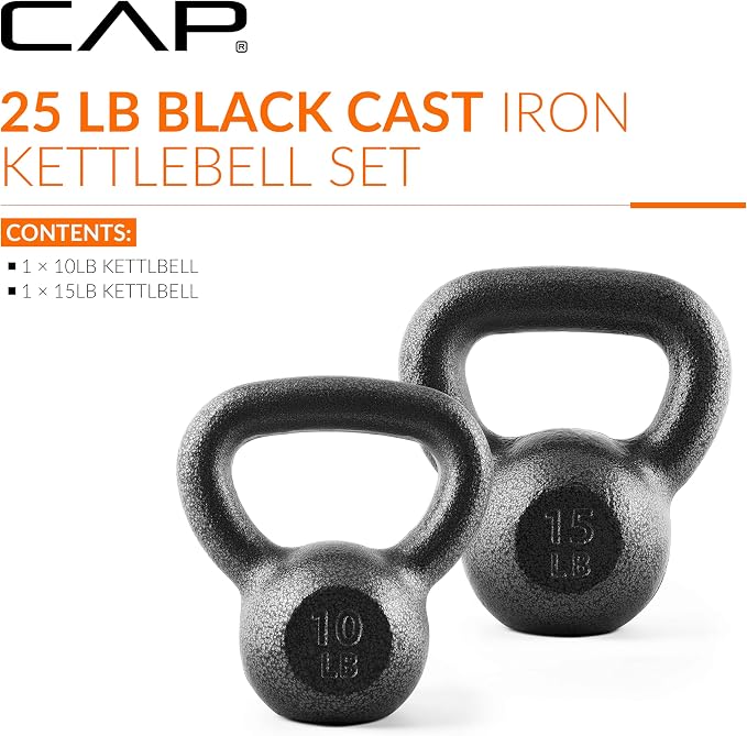 CAP Barbell Cast Iron Kettlebell - Singles and Sets, Multiple Weight Choices