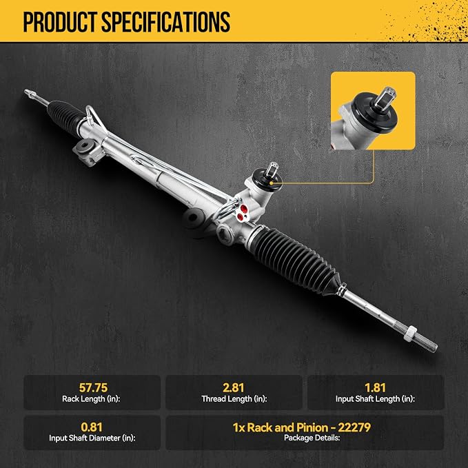 KAC Power Steering Rack and Pinion Replacement for Ford F-150 2004-2008 4.6L 5.4L 4WD/2005-2008 4.2L 4WD, Lincoln Mark LT 2006-2008 5.4L 4WD, Hydraulic Rack and Pinion Replace 97-279