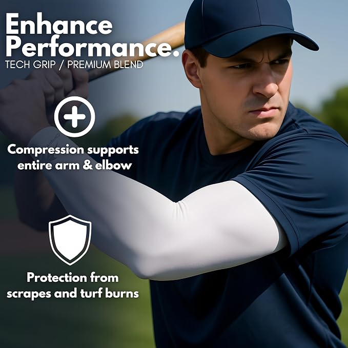 CompressionZ Compression Arm Sleeves for Men & Women| Cooling UV Sun Protection Elbow Pain Relief for All Sports and Recovery