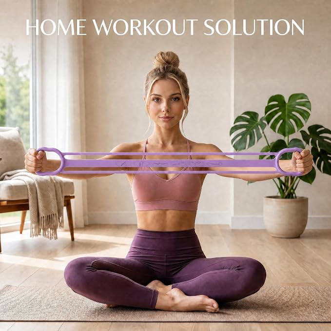 3 Pack Resistance Bands with Handles, Shoulder Trainer for Physical Therapy Home Workout Pilates, Ergonomic Grip Durable Exercise Bands