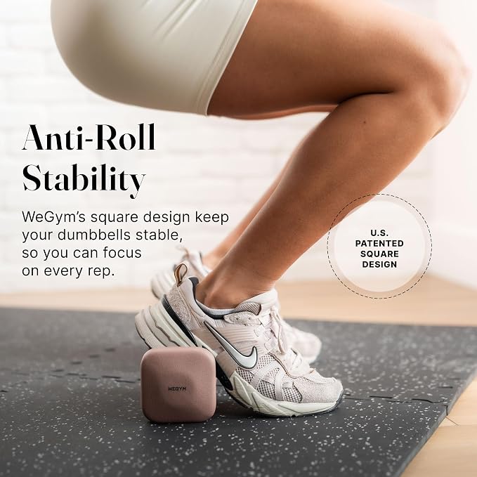 WeGym Square Dumbbells for Home Gym, Hand Weights for Strength Training