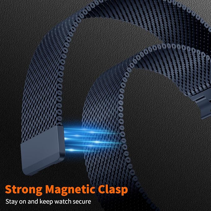 Bands Compatible with Apple Watch Ultra 3/2/1 Band 49/46/45/44mm | Milanese Loop Magnetic Stainless Steel Strap for iWatch Ultra SE 3/2/1 Series 11 10 9 8 7 6 5 4 3 2 1 Men, Dark Blue