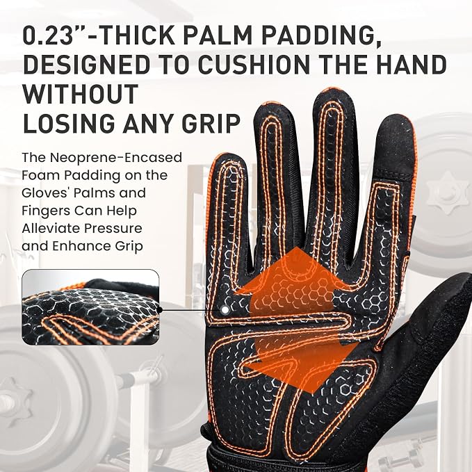 FINGER TEN Weightlifting Workout Gloves Men | Full Half Finger, Wrist Strap Support, Padded Grip, Weight Lifting Gym Fitness