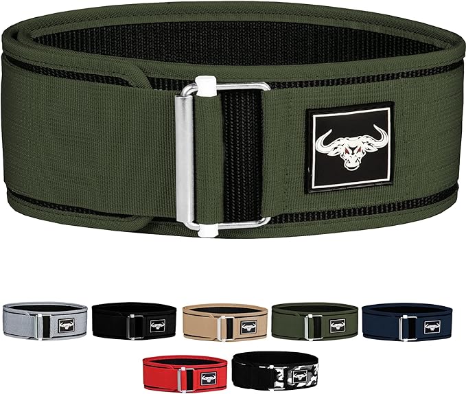 IBRO Quick Locking Premium Weight Lifting Belt - Back Support for Powerlifting, Cross Training & Gym Bodybuilding - 4 Inch Nylon Men and Women with Metal Buckle for Core Stability