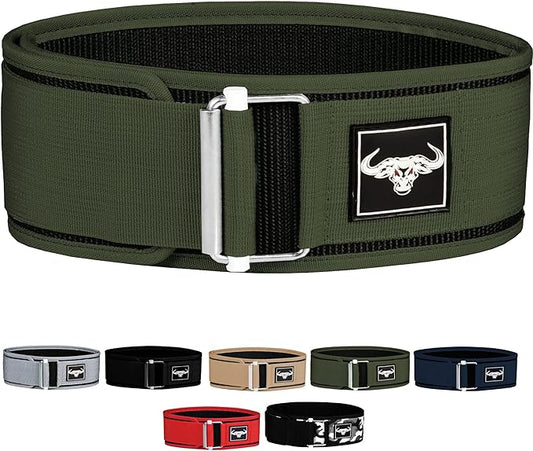 IBRO Quick Locking Premium Weight Lifting Belt - Back Support for Powerlifting, Cross Training & Gym Bodybuilding - 4 Inch Nylon Men and Women with Metal Buckle for Core Stability