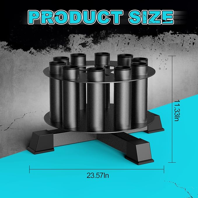 EVERYMATE Vertical Barbell Rack - Heavy-Duty Steel Organizer, Barbell Holder Floor Stand, Fits 2" Olympic Bars with Scratch-Resistant Inserts, Space-Saving for Home/Garage/Commercial Gym