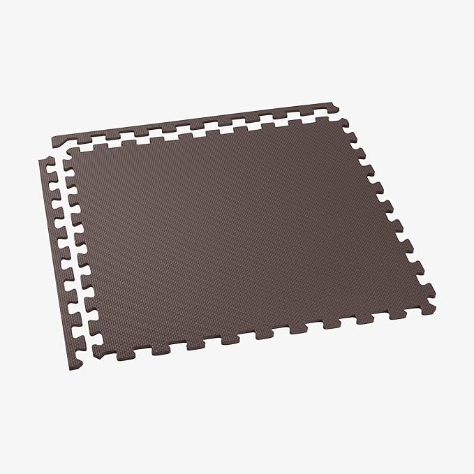 We Sell Mats 1/2 Inch Thickness Multipurpose EVA Foam Floor Tiles, Interlocking Floor Mat for Indoor Gym and Home Use, 24 in x 24 in, Brown, 24 Square Feet (6 Tiles)