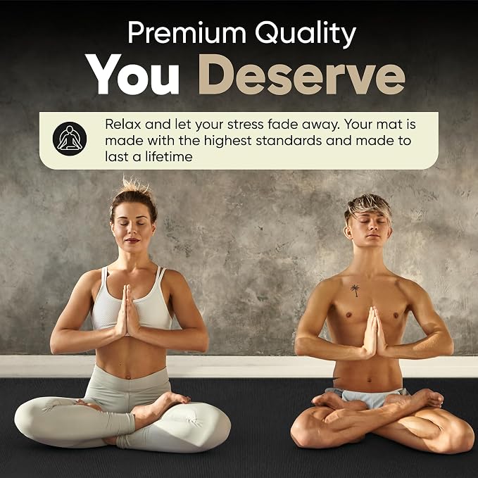 Gorilla Mats Extra Large Yoga Mat – 9'x6', 12'x6', 15'x6' (8mm) Extra Thick Wide Non-Slip Exercise Mat for Home Gym Flooring – Ultra Comfortable Workout Floor Mat for Barefoot Fitness & Stretching