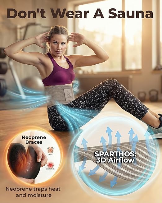 Sparthos Back Brace for Women & Men, Sciatica, Lower Back Pain - Taupe-S