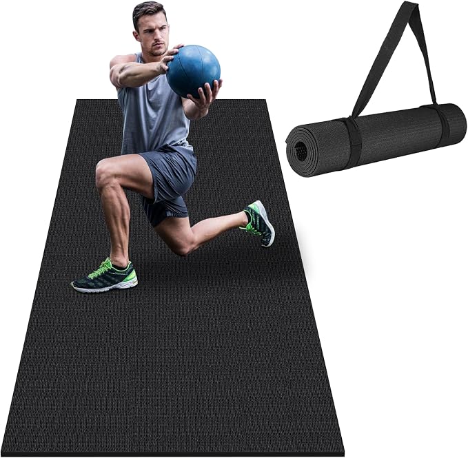Large Exercise Mat 8'x5'|12'x6'|6'x4'|6'x2' Workout Mat for Home Gym Mats Exercise Heavy Duty Gym Flooring Fitness Mat Large Yoga Mat Cardio Mat for Weightlifting, Jump Rope, MMA, Shoe-Friendly
