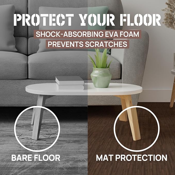 Yes4All EVA Interlocking Mats, Puzzle Floor Tiles, Foam Floor Padding with Border for Furniture, Home Space, Living Room, Garage 11,22,32 SQFT