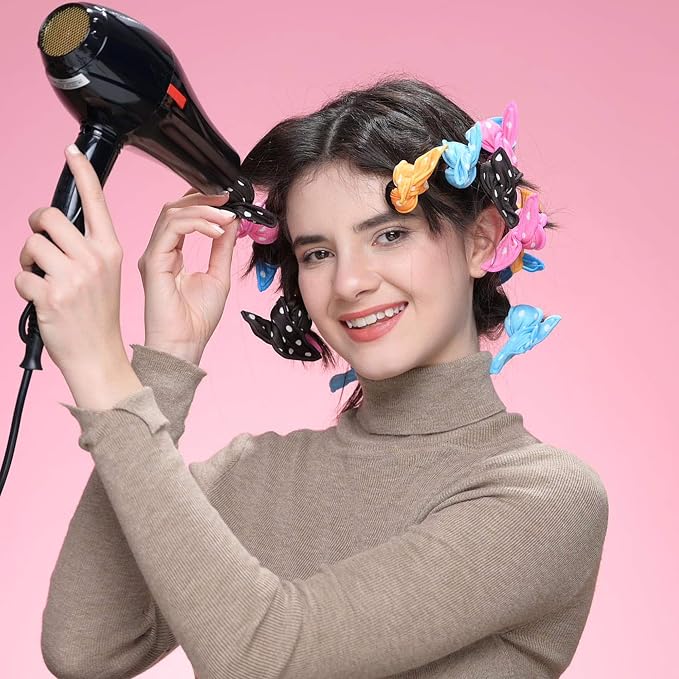 Aimin Hair Heatless Curlers, Soft Hair Curlers To Sleep In, Overnight Heatless Curls For Long Hair, No Heat Foam Curlers, Satin Sponge Rollers For Hair (40 pcs, dark colour) …