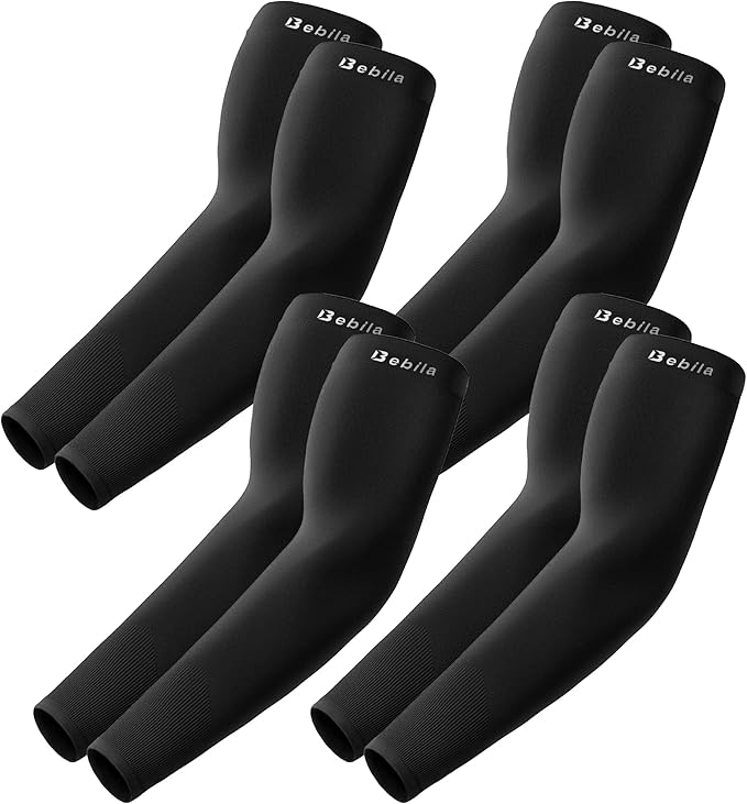 Bebila Arm Sleeves for Men Women, UV Sun Protection Cooling Compression Outdoor