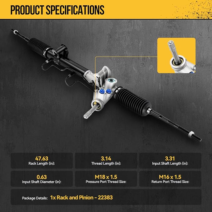 KAC Hydraulic Power Steering Rack and Pinion for Jeep 2007-2017 Patriot 2.0L 2.4L FWD, 2007-2017 Compass 2.0L 2.4L FWD, Dodge 2007-2010 Caliber 2.0L, 2011-2012 Caliber, 2007-2009 Caliber 1.8L