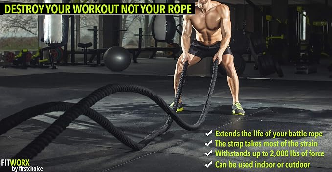 Battle Rope Anchor Strap Kit With Bonus Battle Rope Workout Guide- FitWorx By RadBizz