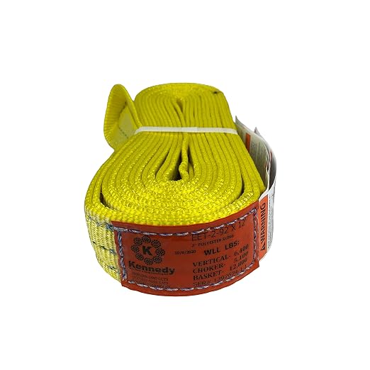 Kennedy Wire Rope & Sling Company 2inches x 12' 2-Ply Twist Eye Polyester Lifting Sling (Various Sizes in Listing) Made in The USA