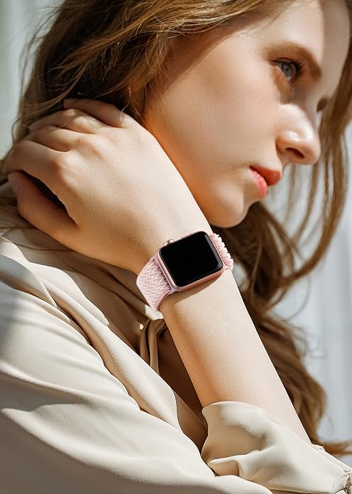 Lerobo Stretchy Nylon Solo Loop Band, Compatible with Apple Watch Series 11 10 9 8 7 6 5 4 3 SE3/2/1 Ultra3/2/1, Adjustable Strap for iwatch Band 44mm 45mm 46mm 49mm 42mm 40mm 41mm 38mm for Women Men