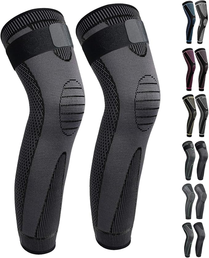 SKDK Full Leg Sleeves Long Compression Leg Sleeve Knee Sleeves Protect Leg, for Man Women Basketball, Arthritis Cycling Sport