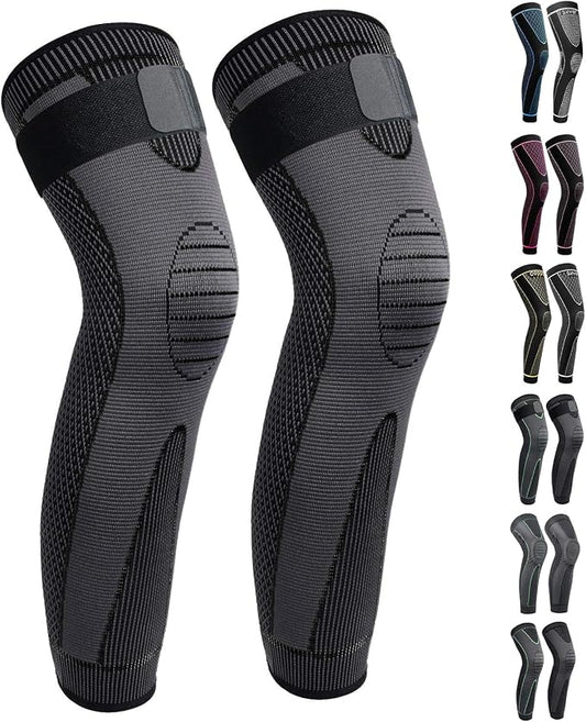 SKDK Full Leg Sleeves Long Compression Leg Sleeve Knee Sleeves Protect Leg, for Man Women Basketball, Arthritis Cycling Sport