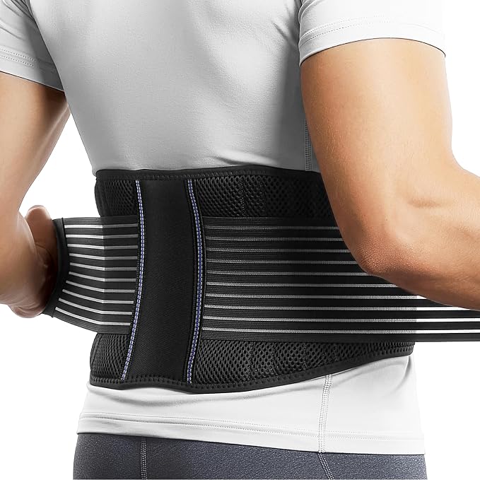 BraceUP Back Support Belt for Men and Women - Breathable Waist Lumbar Support Lower Back Brace for Sciatica, Herniated Disc, Scoliosis Lower Back Pain Relief, with Dual Adjustable Straps (XXL)