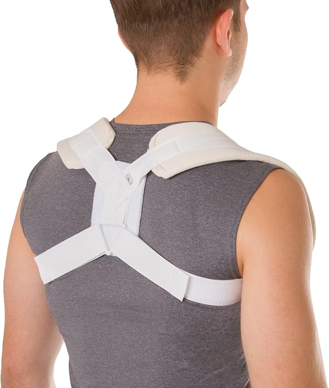 BraceAbility Clavicle Support Brace - XL Figure 8 Upper Back Brace Posture Corrector for Women and Men, Shoulder Straightener, Kyphosis Relief, Sling for Injuries and Fractures (Extra Large)