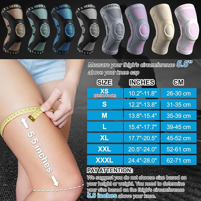 NEENCA Professional Knee Brace, Medical Knee Support for Women & Men Relief | Patented Patella Gel Pad & Side Stabilizers, Compression Sleeve for Knee Pain, Swelling, ACL, PCL, Arthritis, Sports, Workout