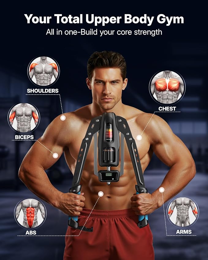 Merach Twister Arm Trainer, 22-440lb Hydraulic Power, Adjustable Home Chest Expander, Shoulder Muscle Training Fitness Equipment, Arm Enhanced Exercise Strengthener