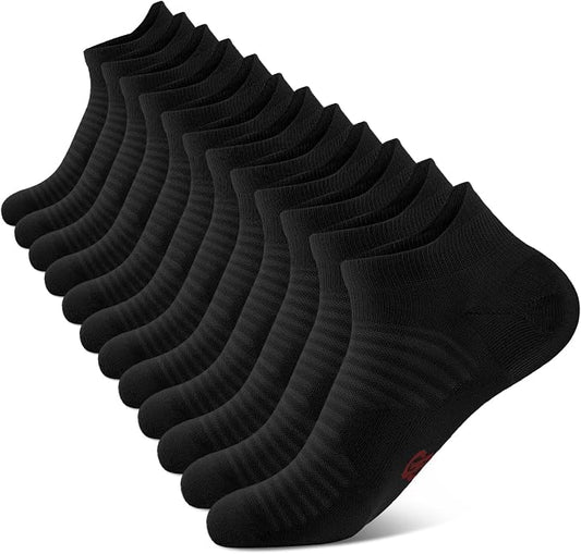 Ankle Compression Socks Men & Women with Arch Support for Running 6 Pairs | Low Cut Ankle Socks with Tab, Breathable Socks for Walking, Gym, Yoga, Cycling, Travel, or Everyday Use