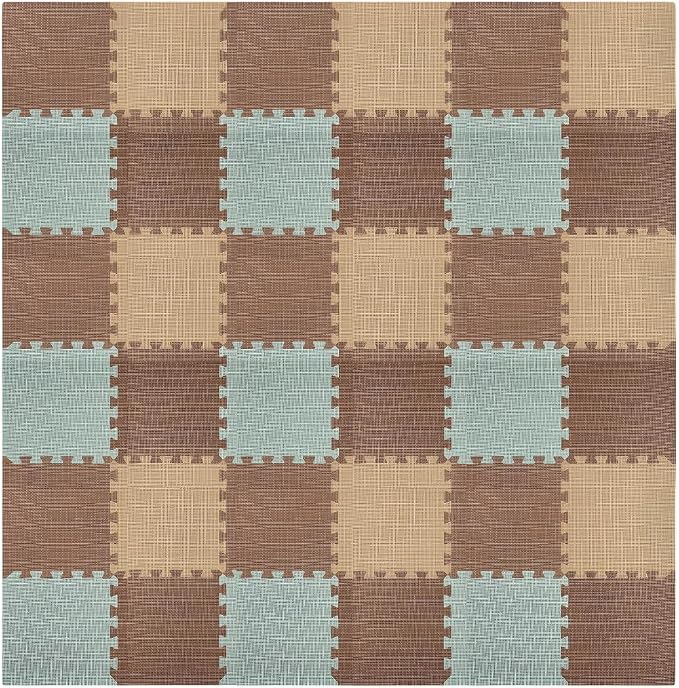 We Sell Mats 3/8" Thick Multipurpose EVA Foam Exercise Floor Mat, 12"x12" Interlocking Kid-Friendly Tiles, Anti-Fatigue for Home, Gym, Playpens, Classrooms